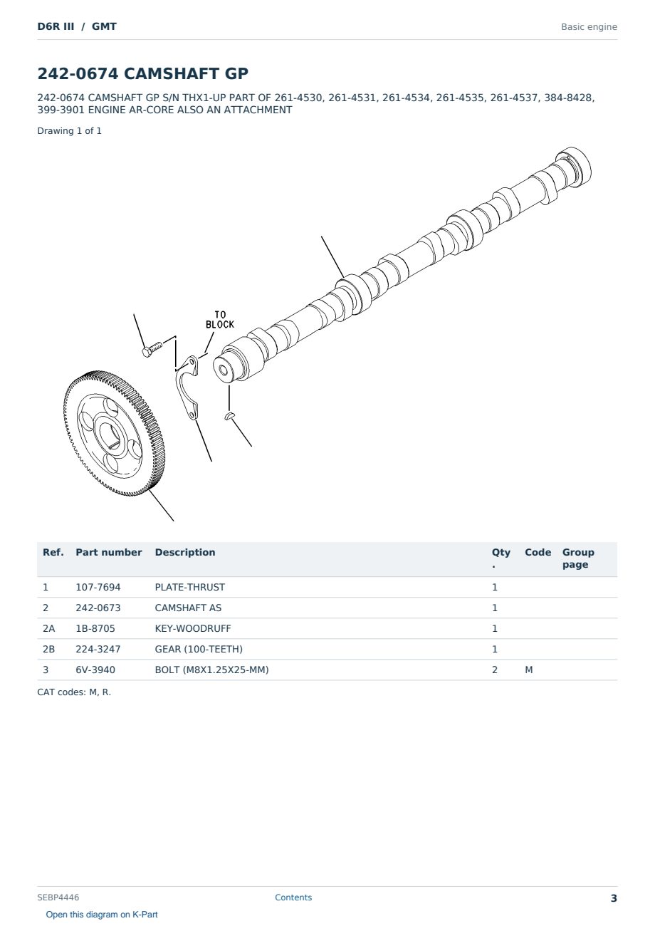 Caterpillar D6R III S/N GMT Partsbook SEBP4446 (English) - sample page 3 of 10 Caterpillar D6R III S/N GMT Partsbook SEBP4446 (English) - sample page 3 of 10