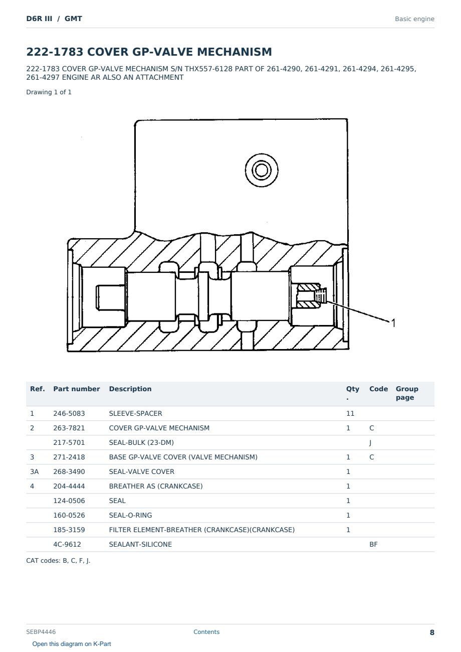 Caterpillar D6R III S/N GMT Partsbook SEBP4446 (English) - sample page 8 of 10 Caterpillar D6R III S/N GMT Partsbook SEBP4446 (English) - sample page 8 of 10