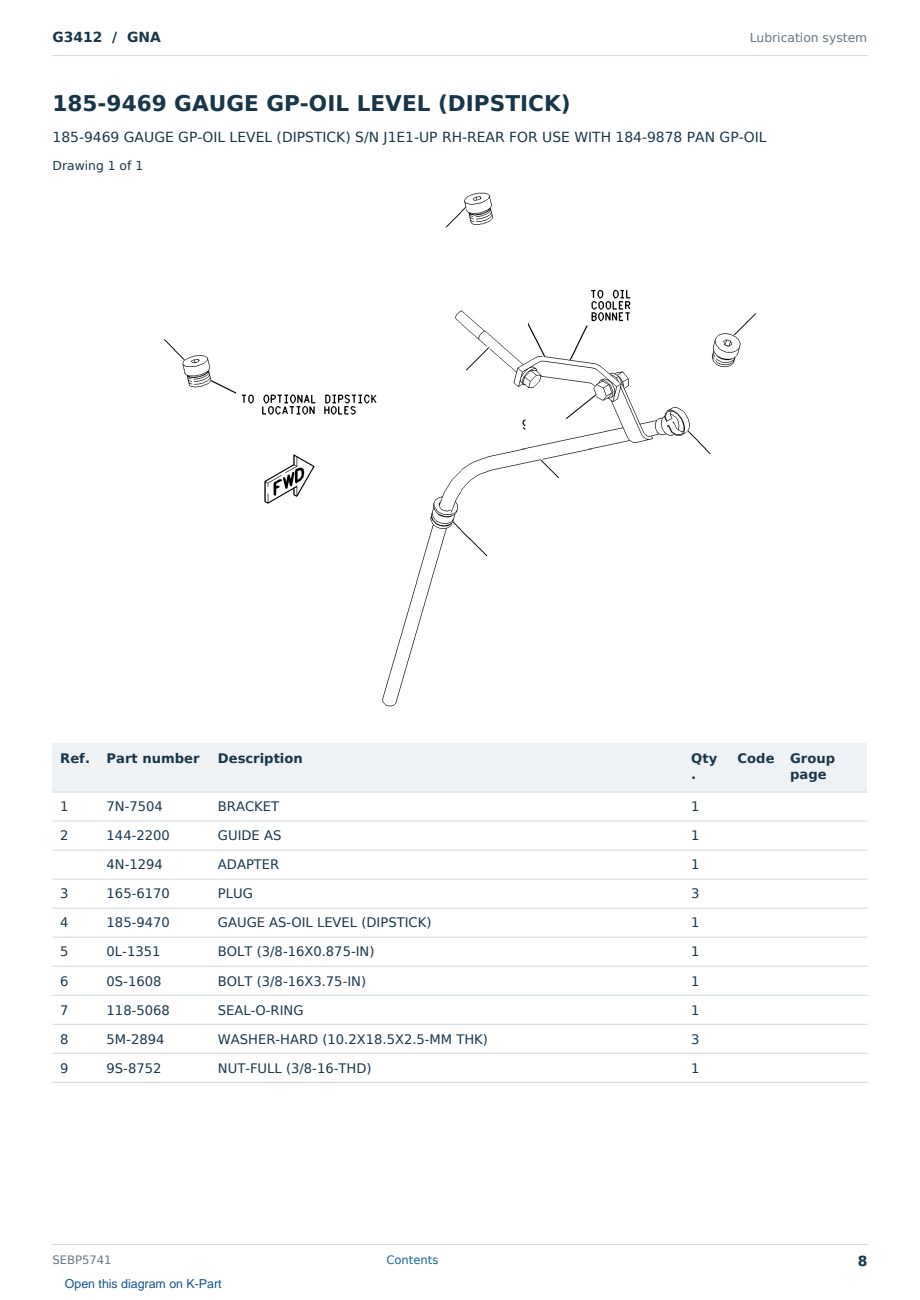 Caterpillar G3412 S/N GNA Partsbook SEBP5741 (English) - sample page 8 of 10 Caterpillar G3412 S/N GNA Partsbook SEBP5741 (English) - sample page 8 of 10