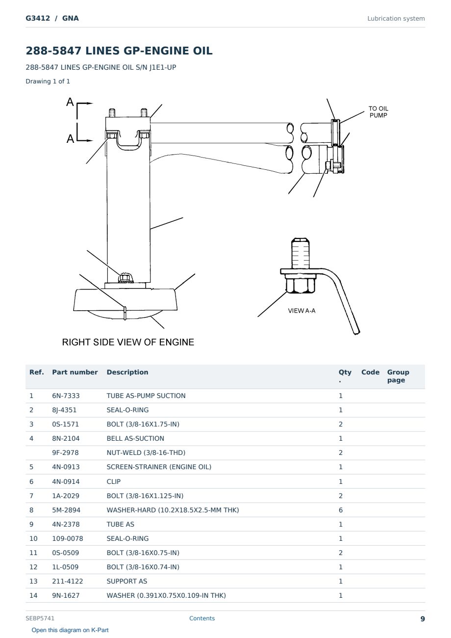Caterpillar G3412 S/N GNA Partsbook SEBP5741 (English) - sample page 9 of 10 Caterpillar G3412 S/N GNA Partsbook SEBP5741 (English) - sample page 9 of 10