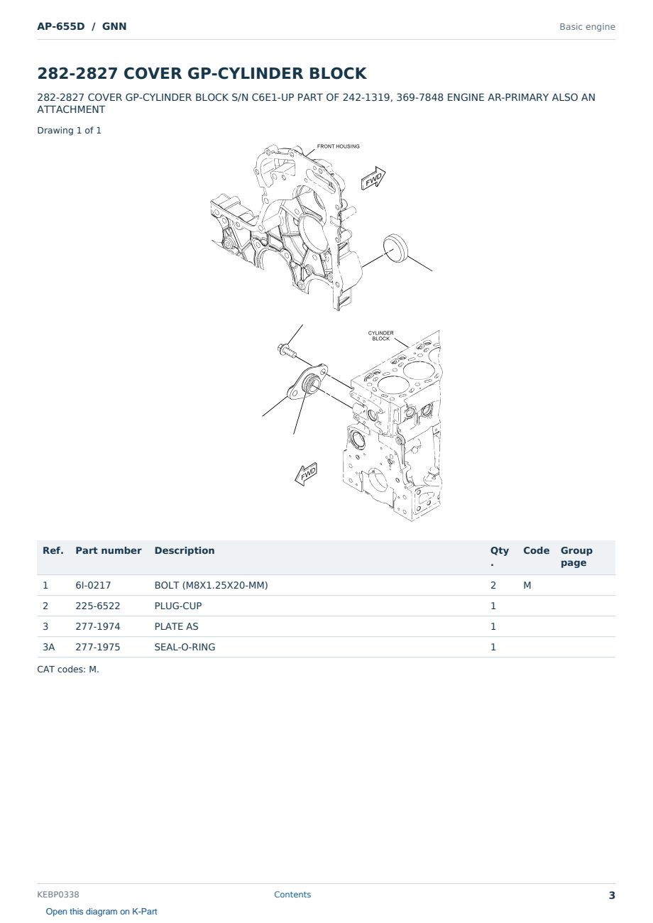 Caterpillar AP-655D S/N GNN Partsbook KEBP0338 (English) - sample page 3 of 10 Caterpillar AP-655D S/N GNN Partsbook KEBP0338 (English) - sample page 3 of 10