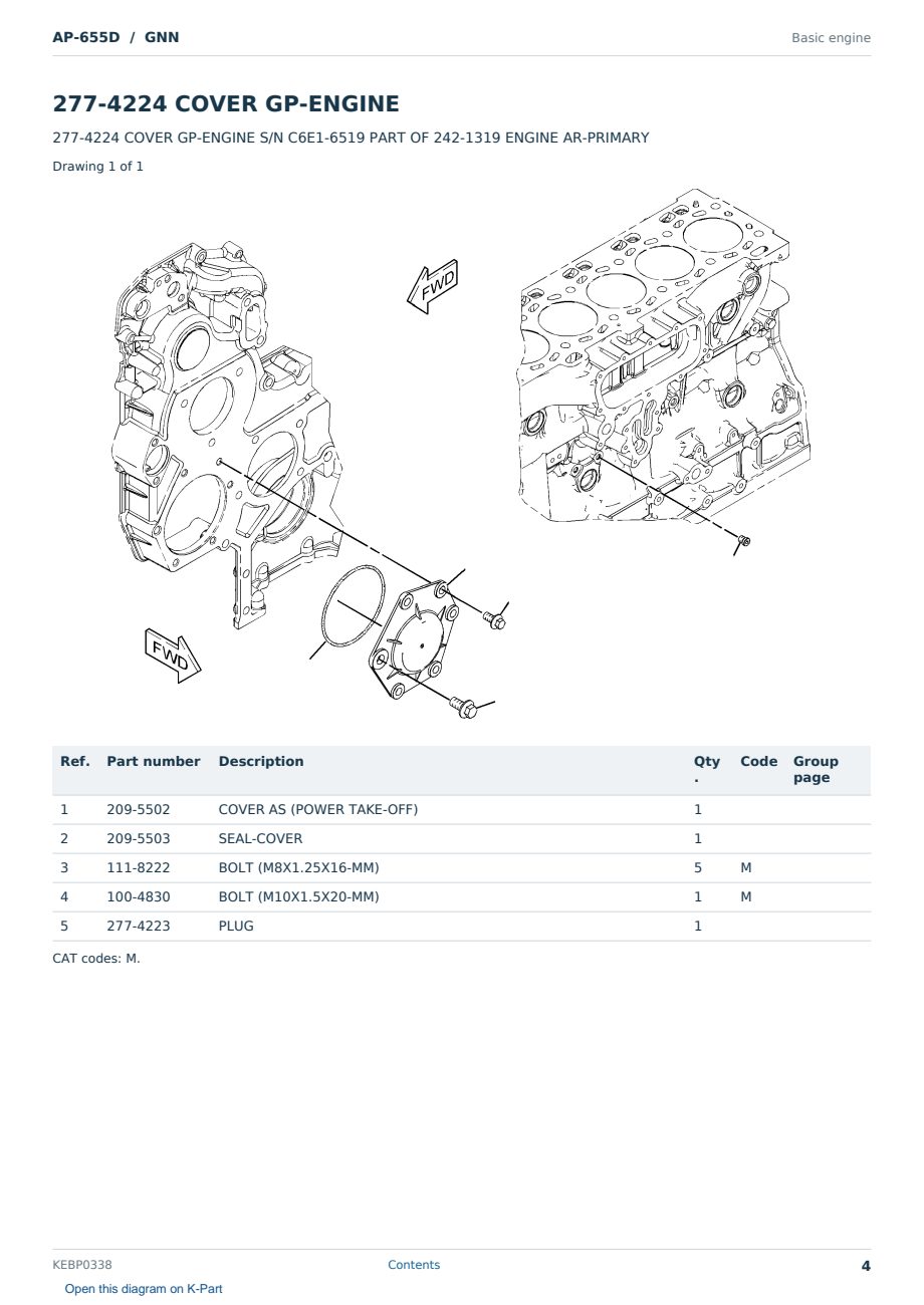 Caterpillar AP-655D S/N GNN Partsbook KEBP0338 (English) - sample page 4 of 10 Caterpillar AP-655D S/N GNN Partsbook KEBP0338 (English) - sample page 4 of 10