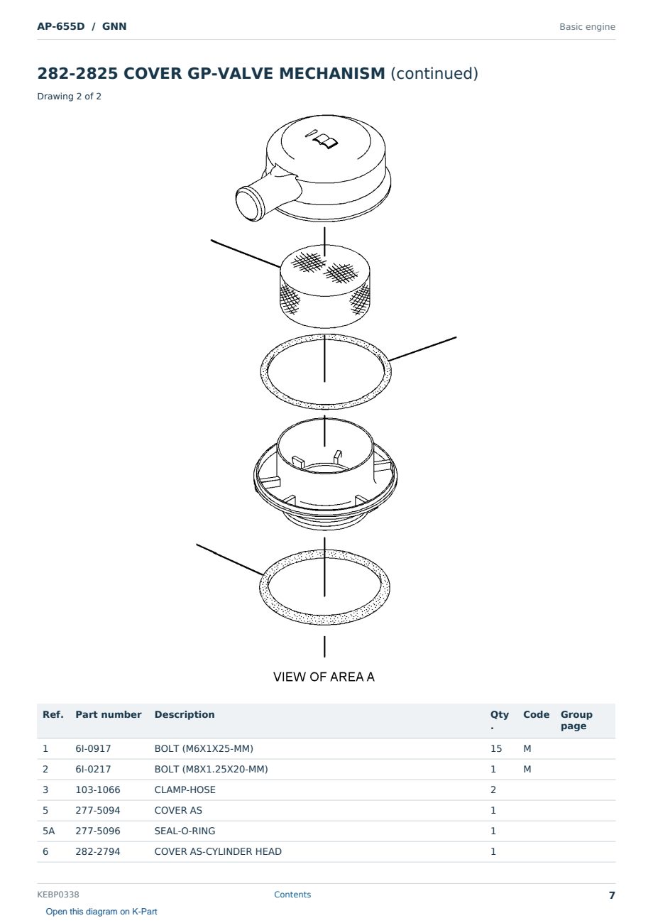 Caterpillar AP-655D S/N GNN Partsbook KEBP0338 (English) - sample page 7 of 10 Caterpillar AP-655D S/N GNN Partsbook KEBP0338 (English) - sample page 7 of 10