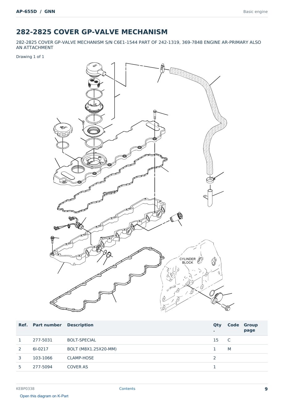 Caterpillar AP-655D S/N GNN Partsbook KEBP0338 (English) - sample page 9 of 10 Caterpillar AP-655D S/N GNN Partsbook KEBP0338 (English) - sample page 9 of 10