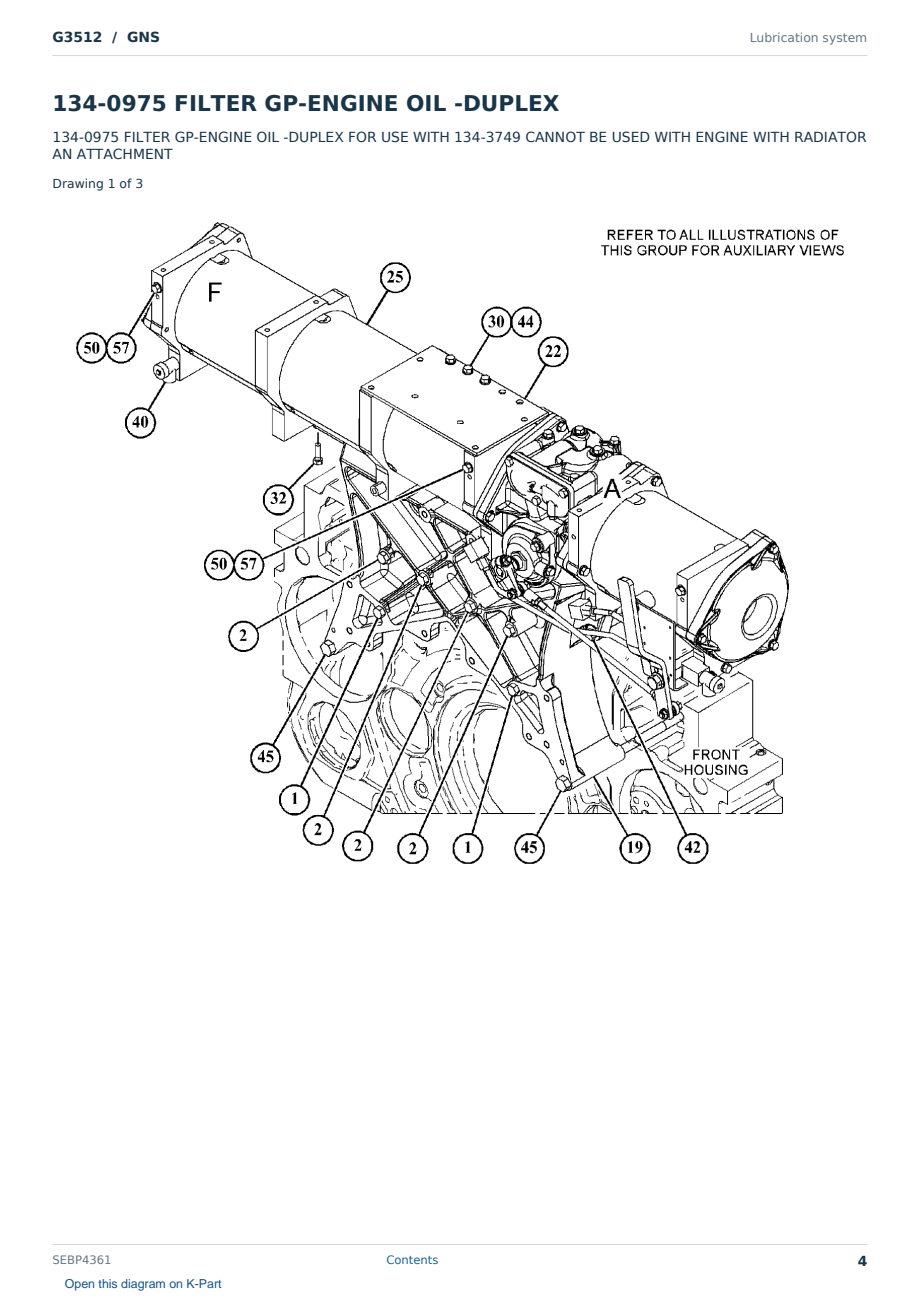 Caterpillar G3512 S/N GNS Partsbook SEBP4361 (English) - sample page 4 of 10 Caterpillar G3512 S/N GNS Partsbook SEBP4361 (English) - sample page 4 of 10
