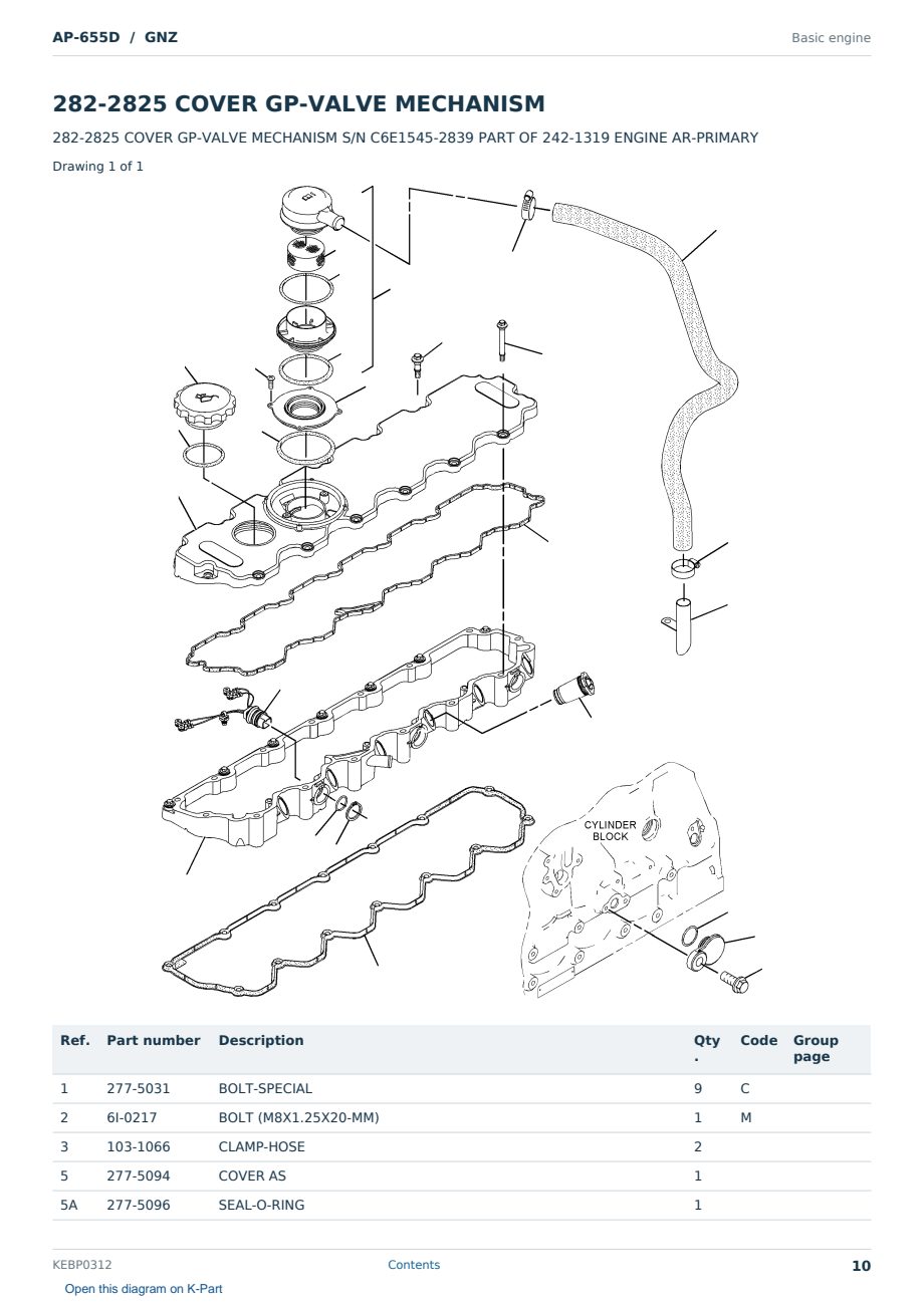 Caterpillar AP-655D S/N GNZ Partsbook KEBP0312 (English) - sample page 10 of 10 Caterpillar AP-655D S/N GNZ Partsbook KEBP0312 (English) - sample page 10 of 10