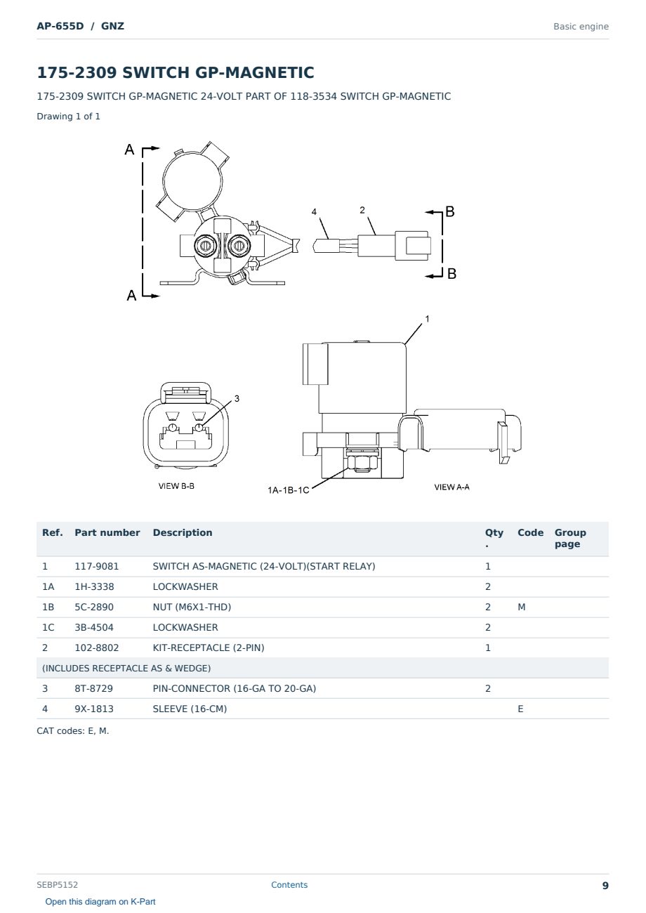 Caterpillar AP-655D S/N GNZ Partsbook SEBP5152 (English) - sample page 9 of 10 Caterpillar AP-655D S/N GNZ Partsbook SEBP5152 (English) - sample page 9 of 10
