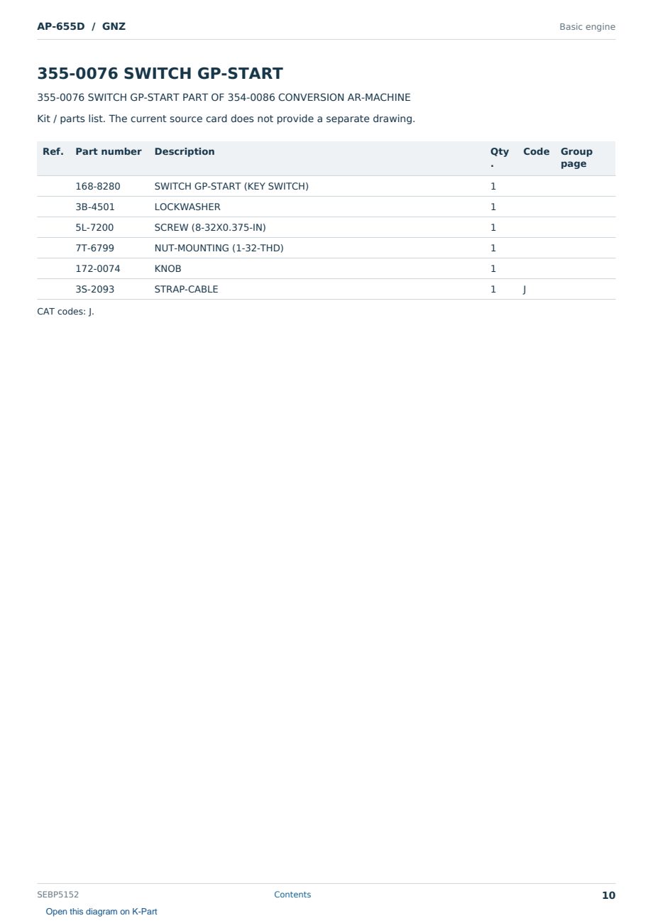 Caterpillar AP-655D S/N GNZ Partsbook SEBP5152 (English) - sample page 10 of 10 Caterpillar AP-655D S/N GNZ Partsbook SEBP5152 (English) - sample page 10 of 10