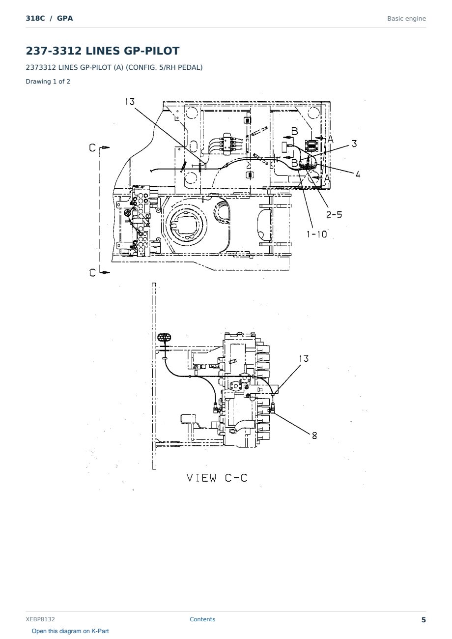 Caterpillar 318C S/N GPA Partsbook XEBP8132 (English) - sample page 5 of 8 Caterpillar 318C S/N GPA Partsbook XEBP8132 (English) - sample page 5 of 8