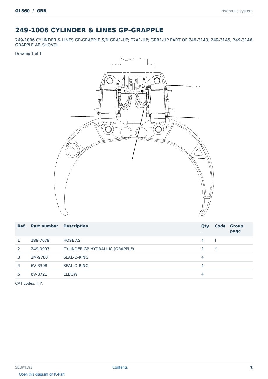 Caterpillar GLS60 S/N GRB Partsbook SEBP4193 (English) - sample page 3 of 10 Caterpillar GLS60 S/N GRB Partsbook SEBP4193 (English) - sample page 3 of 10