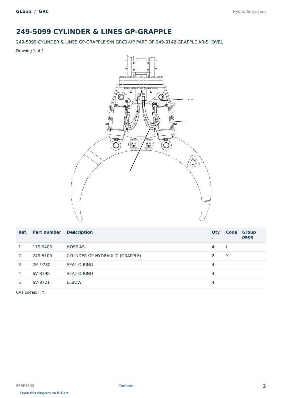 Caterpillar GLS55 S/N GRC Partsbook SEBP4193 (English) - sample page 3 of 10 Caterpillar GLS55 S/N GRC Partsbook SEBP4193 (English) - sample page 3 of 10
