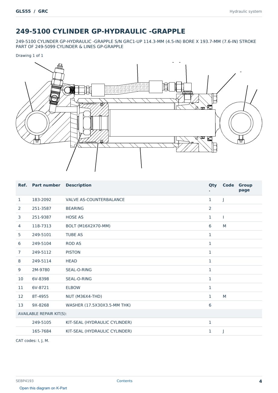 Caterpillar GLS55 S/N GRC Partsbook SEBP4193 (English) - sample page 4 of 10 Caterpillar GLS55 S/N GRC Partsbook SEBP4193 (English) - sample page 4 of 10