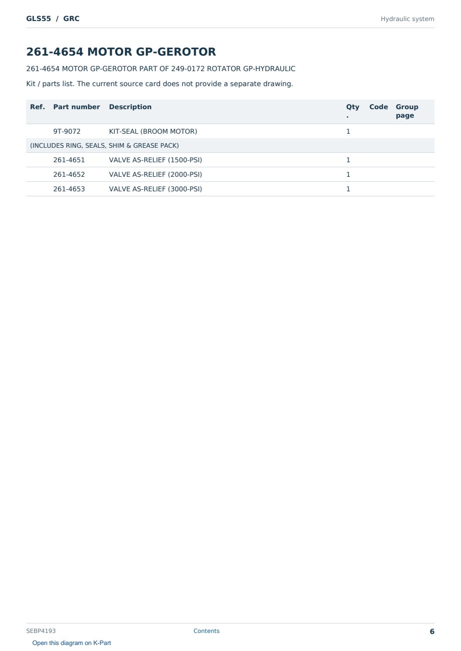 Caterpillar GLS55 S/N GRC Partsbook SEBP4193 (English) - sample page 6 of 10 Caterpillar GLS55 S/N GRC Partsbook SEBP4193 (English) - sample page 6 of 10