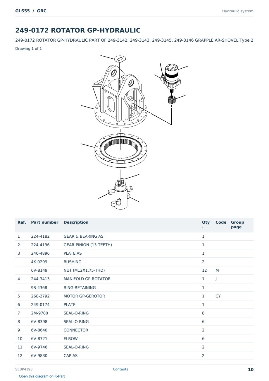 Caterpillar GLS55 S/N GRC Partsbook SEBP4193 (English) - sample page 10 of 10 Caterpillar GLS55 S/N GRC Partsbook SEBP4193 (English) - sample page 10 of 10