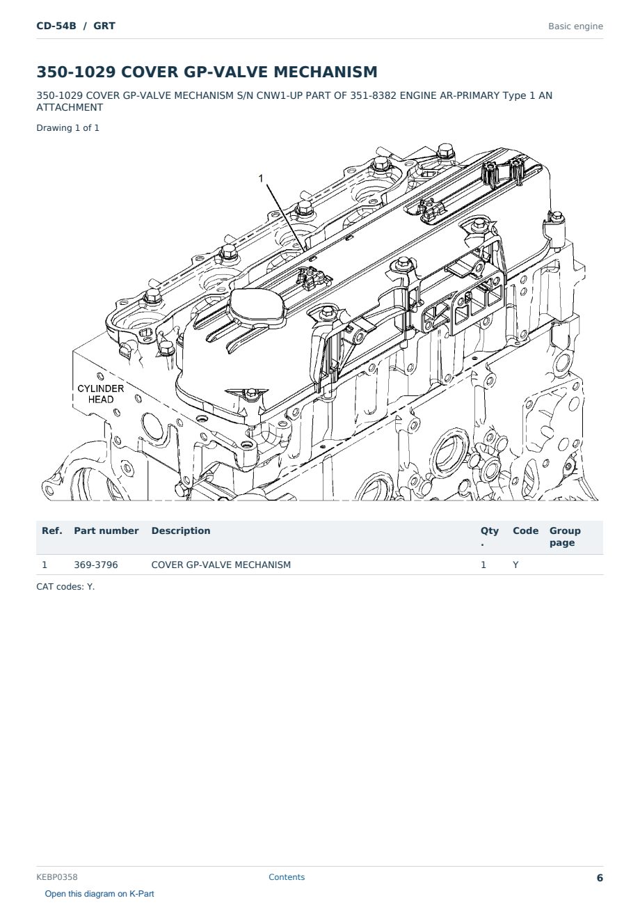 Caterpillar CD-54B S/N GRT Partsbook KEBP0358 (English) - sample page 6 of 10 Caterpillar CD-54B S/N GRT Partsbook KEBP0358 (English) - sample page 6 of 10