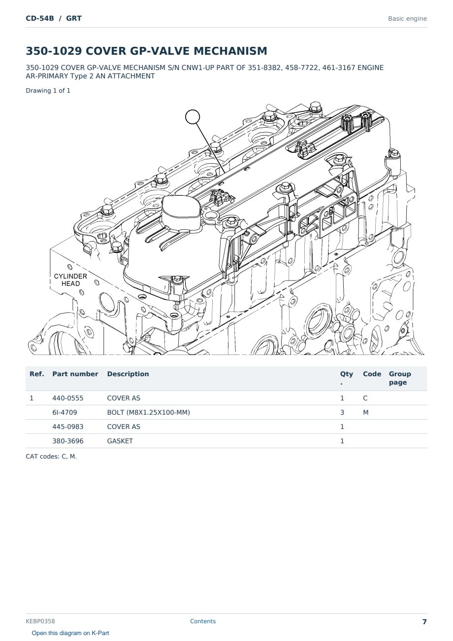 Caterpillar CD-54B S/N GRT Partsbook KEBP0358 (English) - sample page 7 of 10 Caterpillar CD-54B S/N GRT Partsbook KEBP0358 (English) - sample page 7 of 10