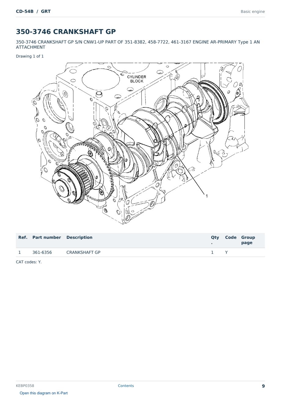 Caterpillar CD-54B S/N GRT Partsbook KEBP0358 (English) - sample page 9 of 10 Caterpillar CD-54B S/N GRT Partsbook KEBP0358 (English) - sample page 9 of 10