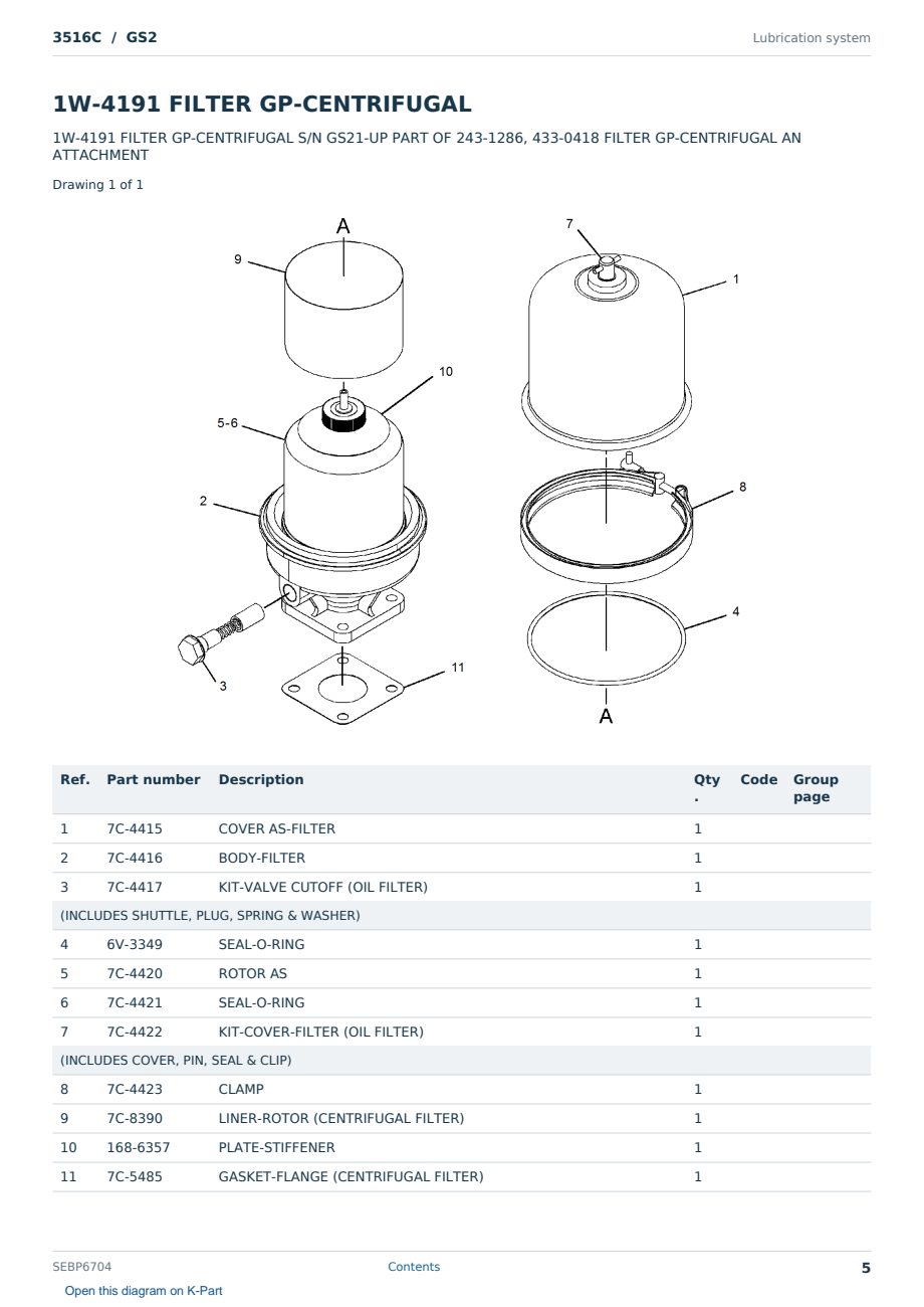 Caterpillar 3516C S/N GS2 Partsbook SEBP6704 (English) - sample page 5 of 10 Caterpillar 3516C S/N GS2 Partsbook SEBP6704 (English) - sample page 5 of 10