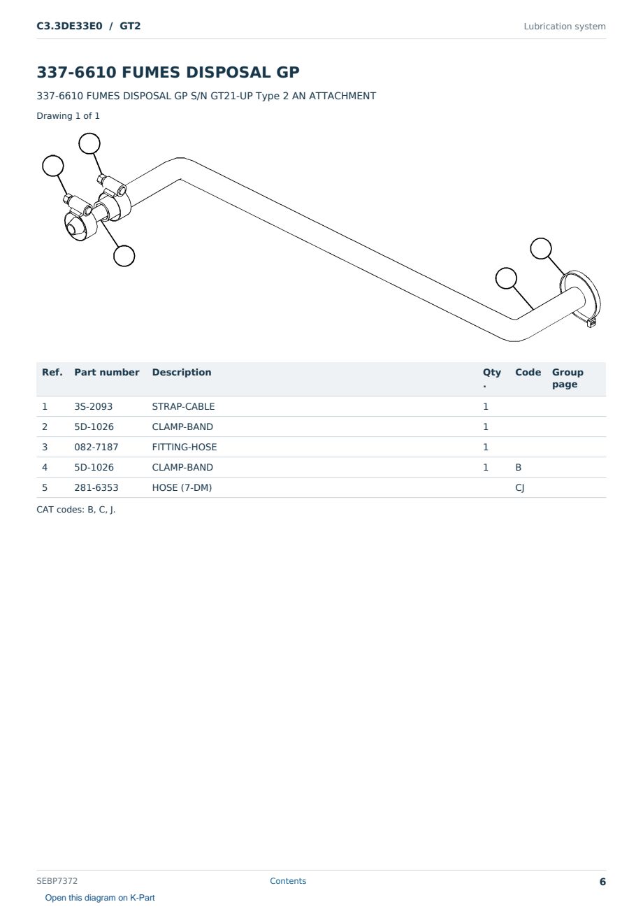 Caterpillar C3.3DE33E0 S/N GT2 Partsbook SEBP7372 (English) - sample page 6 of 10 Caterpillar C3.3DE33E0 S/N GT2 Partsbook SEBP7372 (English) - sample page 6 of 10