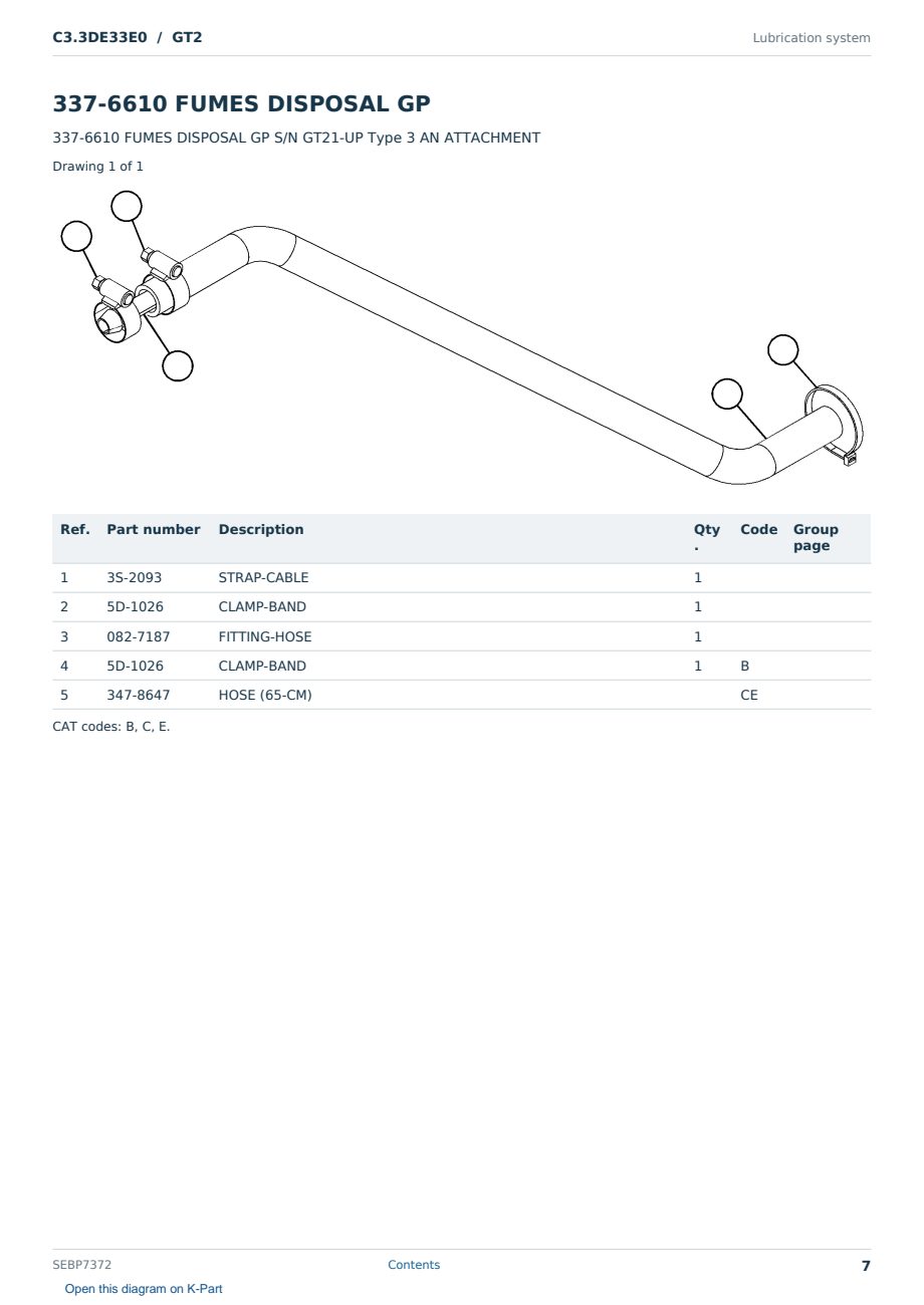 Caterpillar C3.3DE33E0 S/N GT2 Partsbook SEBP7372 (English) - sample page 7 of 10 Caterpillar C3.3DE33E0 S/N GT2 Partsbook SEBP7372 (English) - sample page 7 of 10