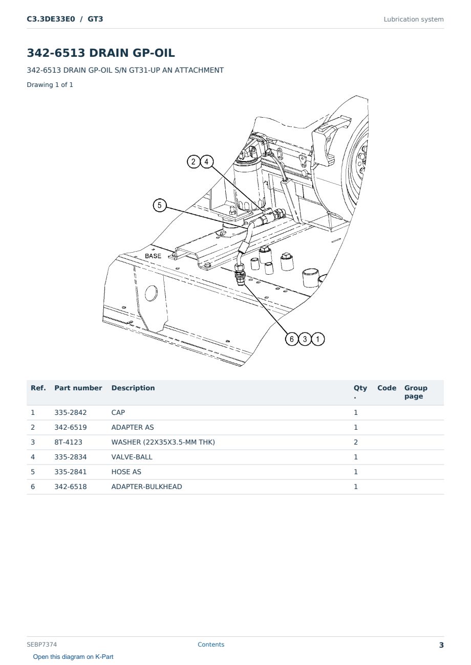 Caterpillar C3.3DE33E0 S/N GT3 Partsbook SEBP7374 (English) - sample page 3 of 10 Caterpillar C3.3DE33E0 S/N GT3 Partsbook SEBP7374 (English) - sample page 3 of 10