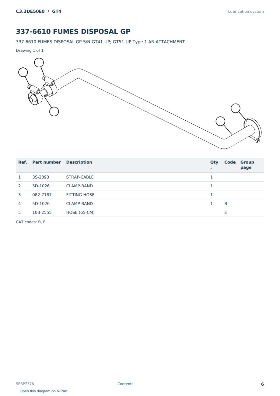 Caterpillar C3.3DE50E0 S/N GT4 Partsbook SEBP7376 (English) - sample page 6 of 10 Caterpillar C3.3DE50E0 S/N GT4 Partsbook SEBP7376 (English) - sample page 6 of 10