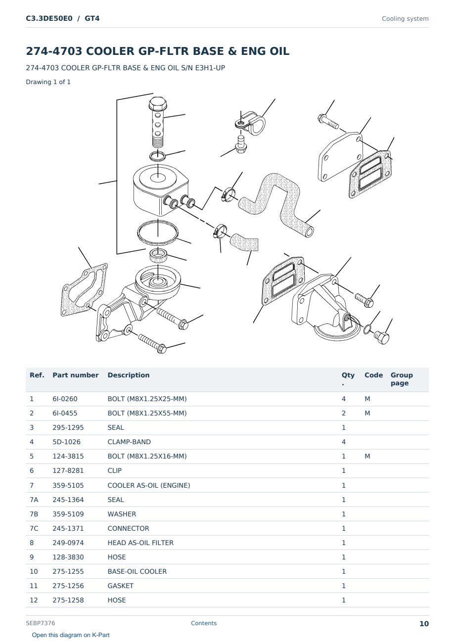 Caterpillar C3.3DE50E0 S/N GT4 Partsbook SEBP7376 (English) - sample page 10 of 10 Caterpillar C3.3DE50E0 S/N GT4 Partsbook SEBP7376 (English) - sample page 10 of 10