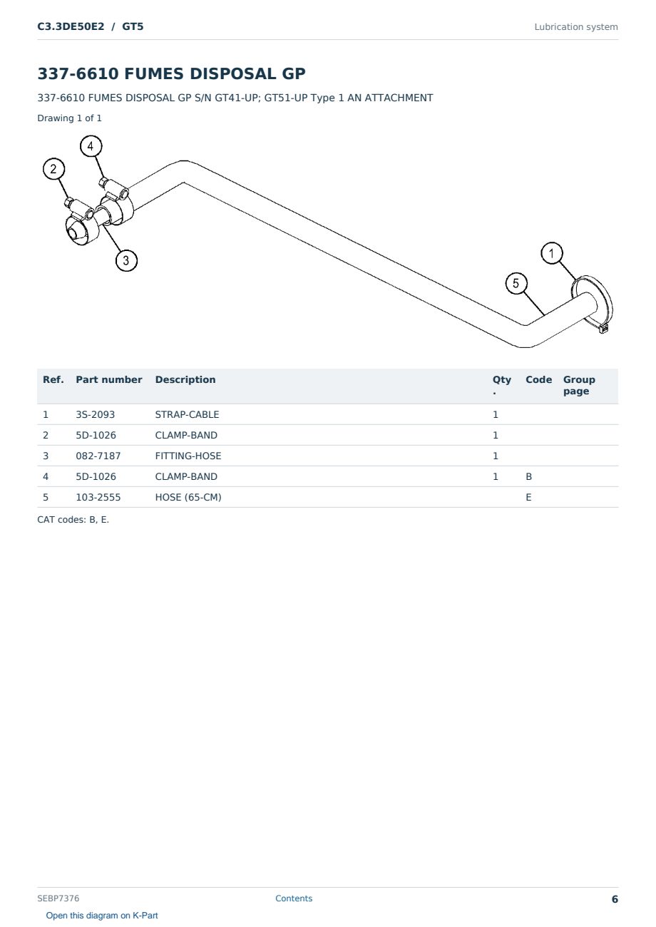 Caterpillar C3.3DE50E2 S/N GT5 Partsbook SEBP7376 (English) - sample page 6 of 10 Caterpillar C3.3DE50E2 S/N GT5 Partsbook SEBP7376 (English) - sample page 6 of 10