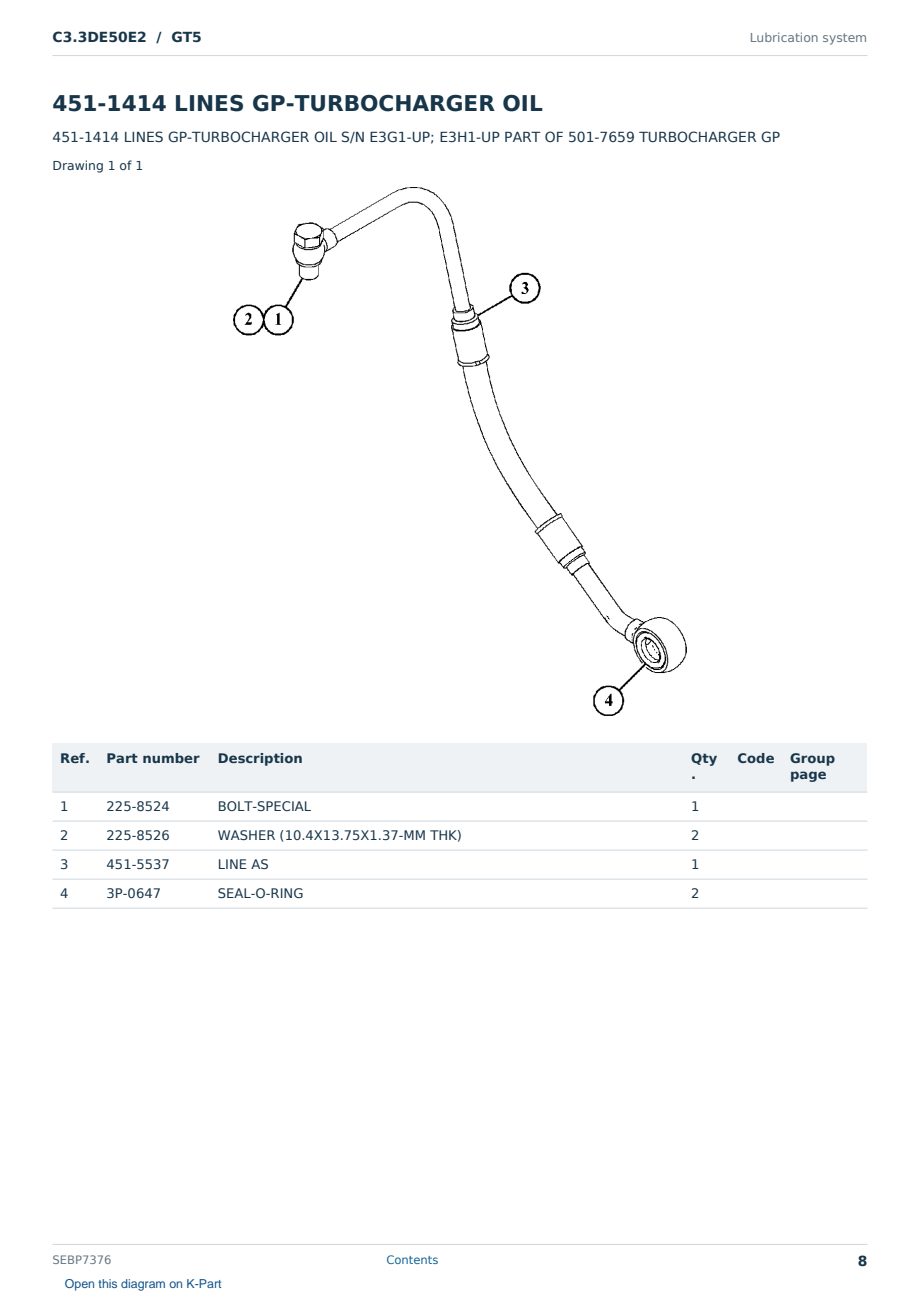 Caterpillar C3.3DE50E2 S/N GT5 Partsbook SEBP7376 (English) - sample page 8 of 10 Caterpillar C3.3DE50E2 S/N GT5 Partsbook SEBP7376 (English) - sample page 8 of 10