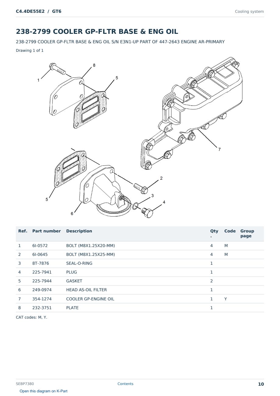 Caterpillar C4.4DE55E2 S/N GT6 Partsbook SEBP7380 (English) - sample page 10 of 10 Caterpillar C4.4DE55E2 S/N GT6 Partsbook SEBP7380 (English) - sample page 10 of 10