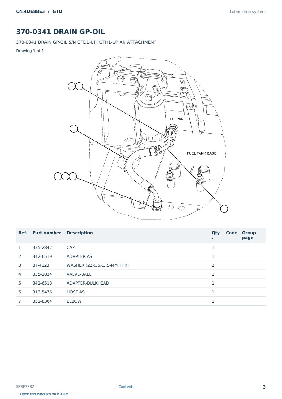 Caterpillar C4.4DE88E3 S/N GTD Partsbook SEBP7382 (English) - sample page 3 of 10 Caterpillar C4.4DE88E3 S/N GTD Partsbook SEBP7382 (English) - sample page 3 of 10