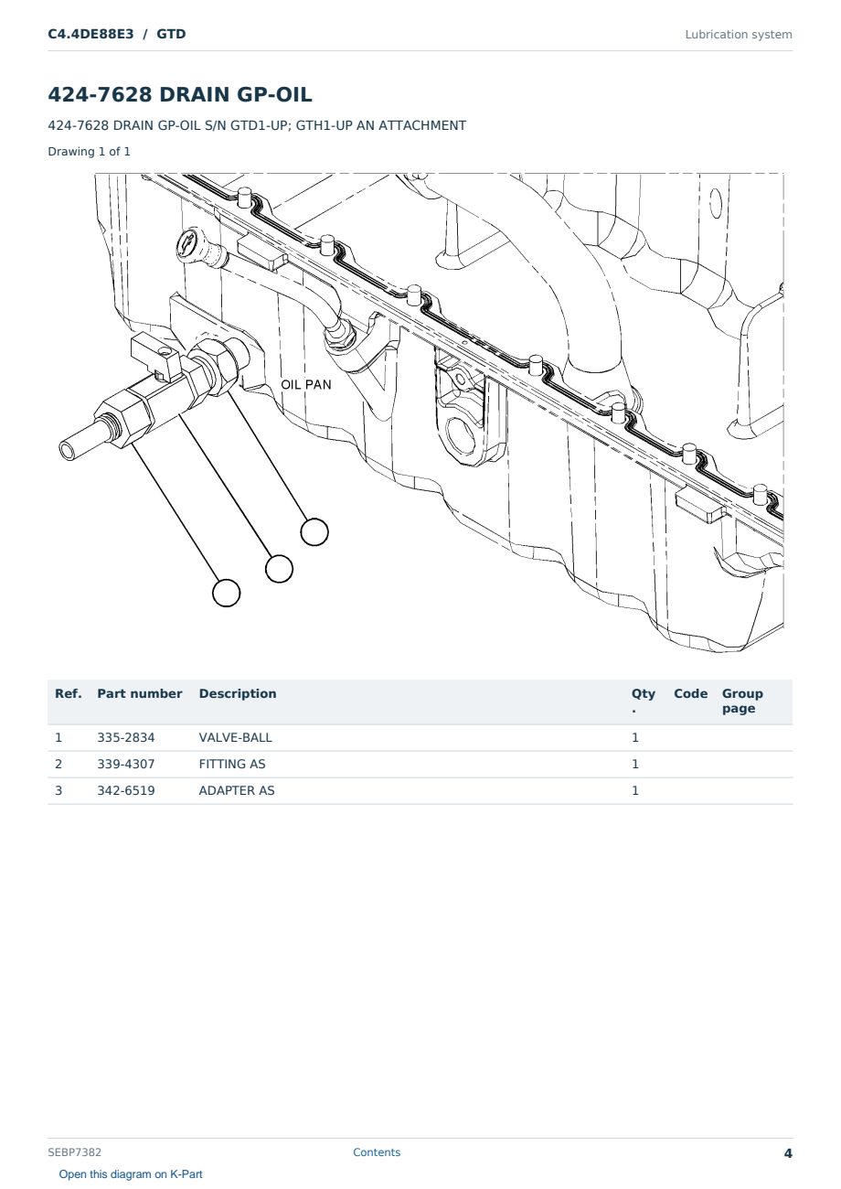 Caterpillar C4.4DE88E3 S/N GTD Partsbook SEBP7382 (English) - sample page 4 of 10 Caterpillar C4.4DE88E3 S/N GTD Partsbook SEBP7382 (English) - sample page 4 of 10