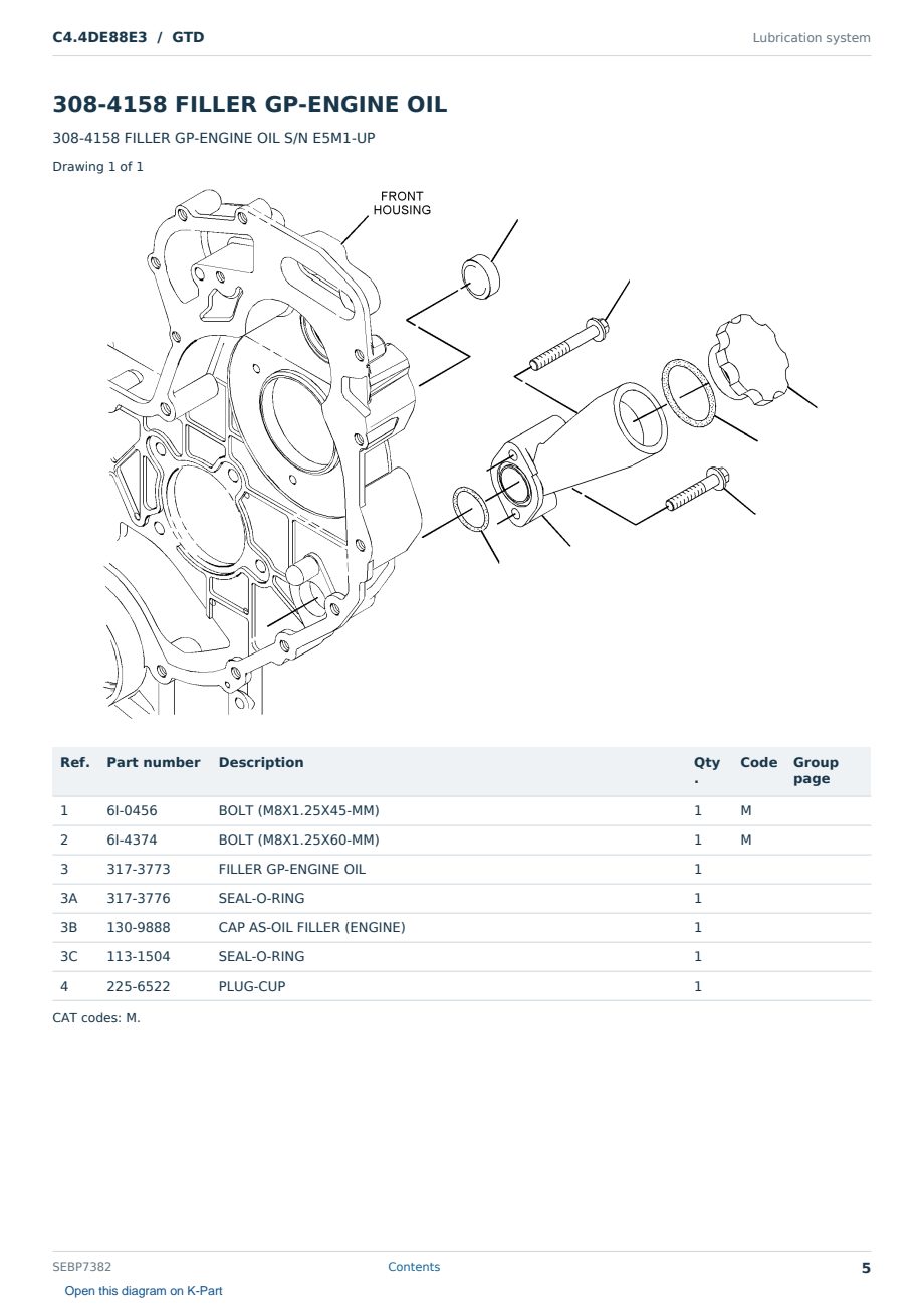 Caterpillar C4.4DE88E3 S/N GTD Partsbook SEBP7382 (English) - sample page 5 of 10 Caterpillar C4.4DE88E3 S/N GTD Partsbook SEBP7382 (English) - sample page 5 of 10