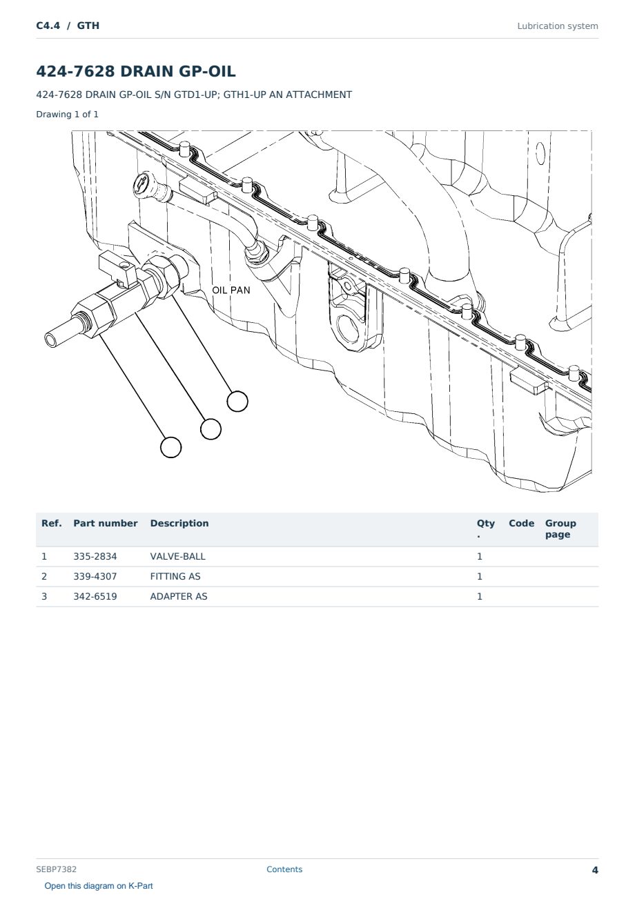 Caterpillar C4.4 S/N GTH Partsbook SEBP7382 (English) - sample page 4 of 10 Caterpillar C4.4 S/N GTH Partsbook SEBP7382 (English) - sample page 4 of 10