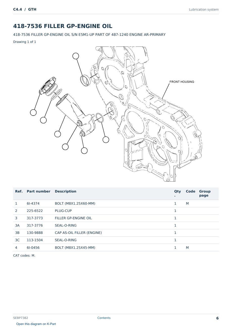 Caterpillar C4.4 S/N GTH Partsbook SEBP7382 (English) - sample page 6 of 10 Caterpillar C4.4 S/N GTH Partsbook SEBP7382 (English) - sample page 6 of 10