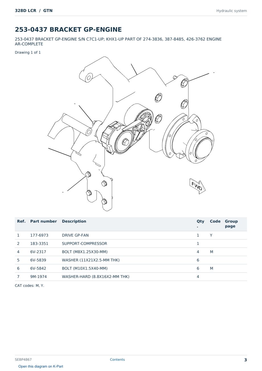 Caterpillar 328D LCR S/N GTN Partsbook SEBP4867 (English) - sample page 3 of 10 Caterpillar 328D LCR S/N GTN Partsbook SEBP4867 (English) - sample page 3 of 10