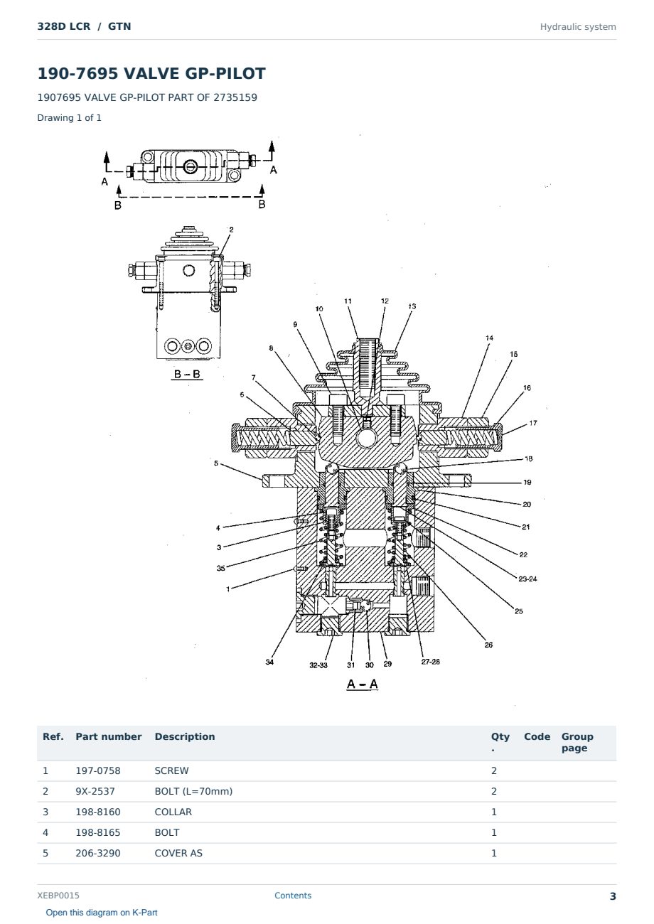 Caterpillar 328D LCR S/N GTN Partsbook XEBP0015 (English) - sample page 3 of 10 Caterpillar 328D LCR S/N GTN Partsbook XEBP0015 (English) - sample page 3 of 10