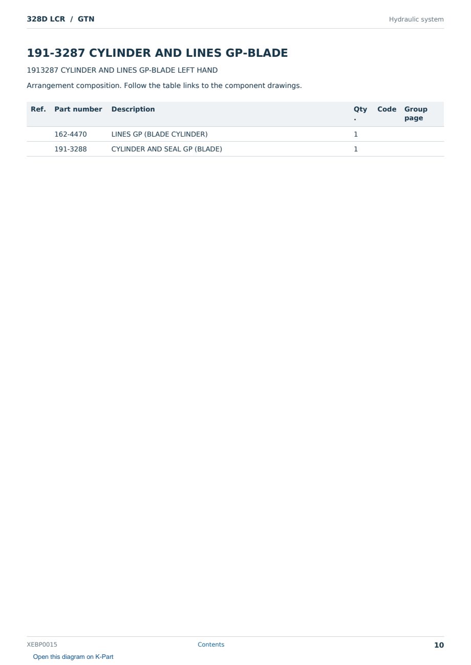 Caterpillar 328D LCR S/N GTN Partsbook XEBP0015 (English) - sample page 10 of 10 Caterpillar 328D LCR S/N GTN Partsbook XEBP0015 (English) - sample page 10 of 10