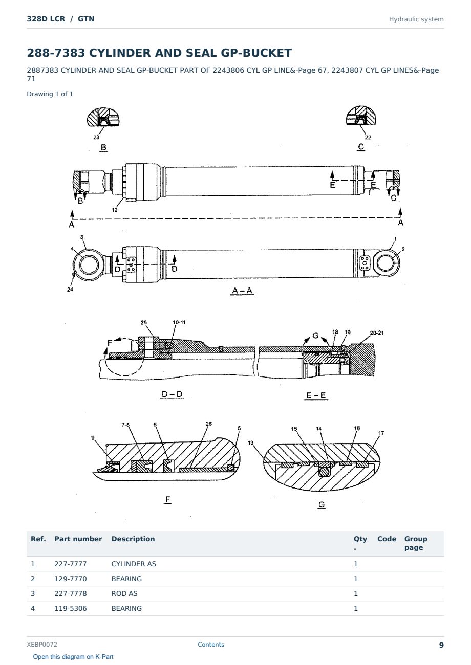 Caterpillar 328D LCR S/N GTN Partsbook XEBP0072 (English) - sample page 9 of 10 Caterpillar 328D LCR S/N GTN Partsbook XEBP0072 (English) - sample page 9 of 10