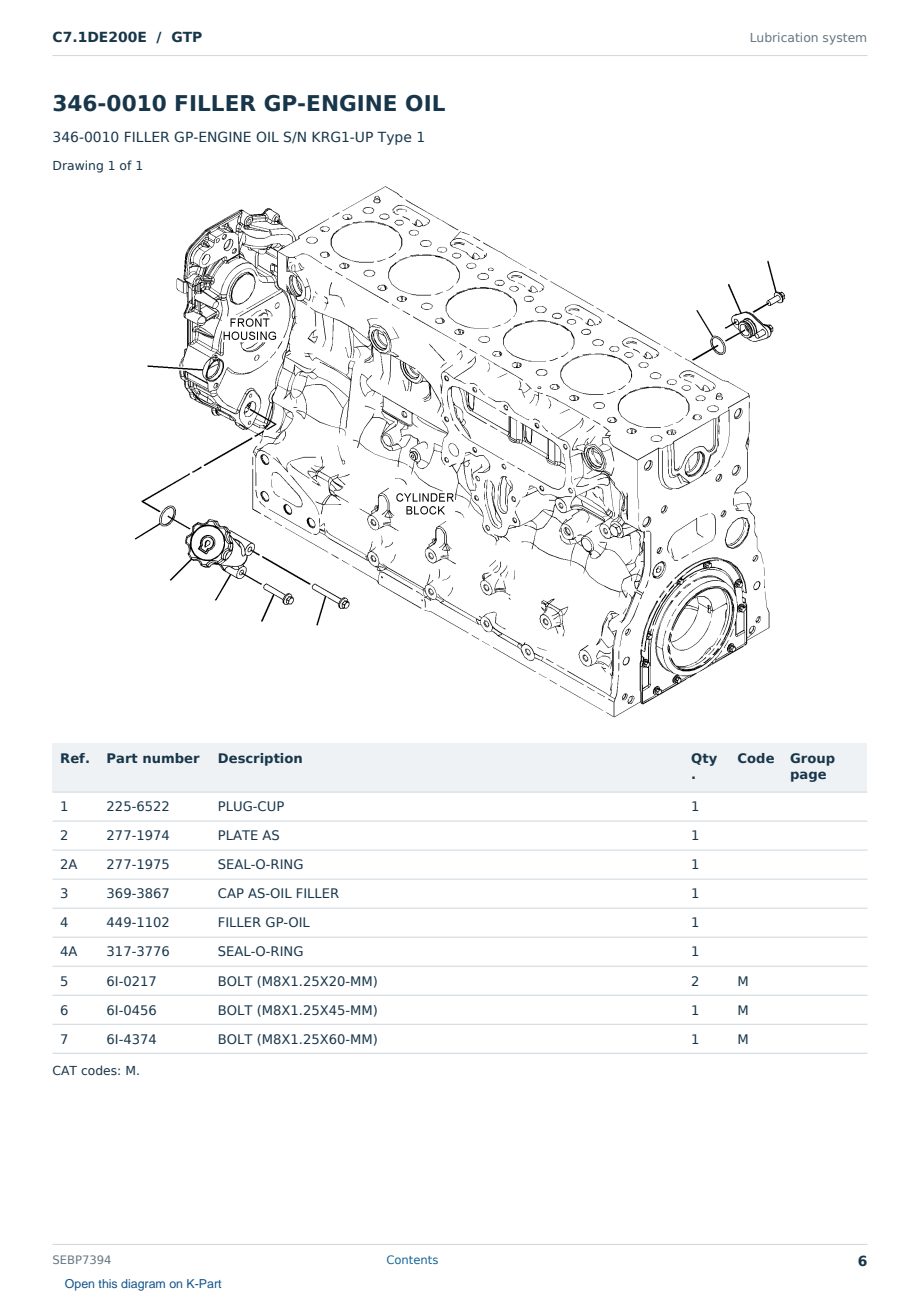 Caterpillar C7.1DE200E S/N GTP Partsbook SEBP7394 (English) - sample page 6 of 10 Caterpillar C7.1DE200E S/N GTP Partsbook SEBP7394 (English) - sample page 6 of 10