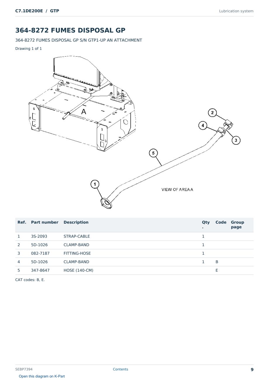 Caterpillar C7.1DE200E S/N GTP Partsbook SEBP7394 (English) - sample page 9 of 10 Caterpillar C7.1DE200E S/N GTP Partsbook SEBP7394 (English) - sample page 9 of 10