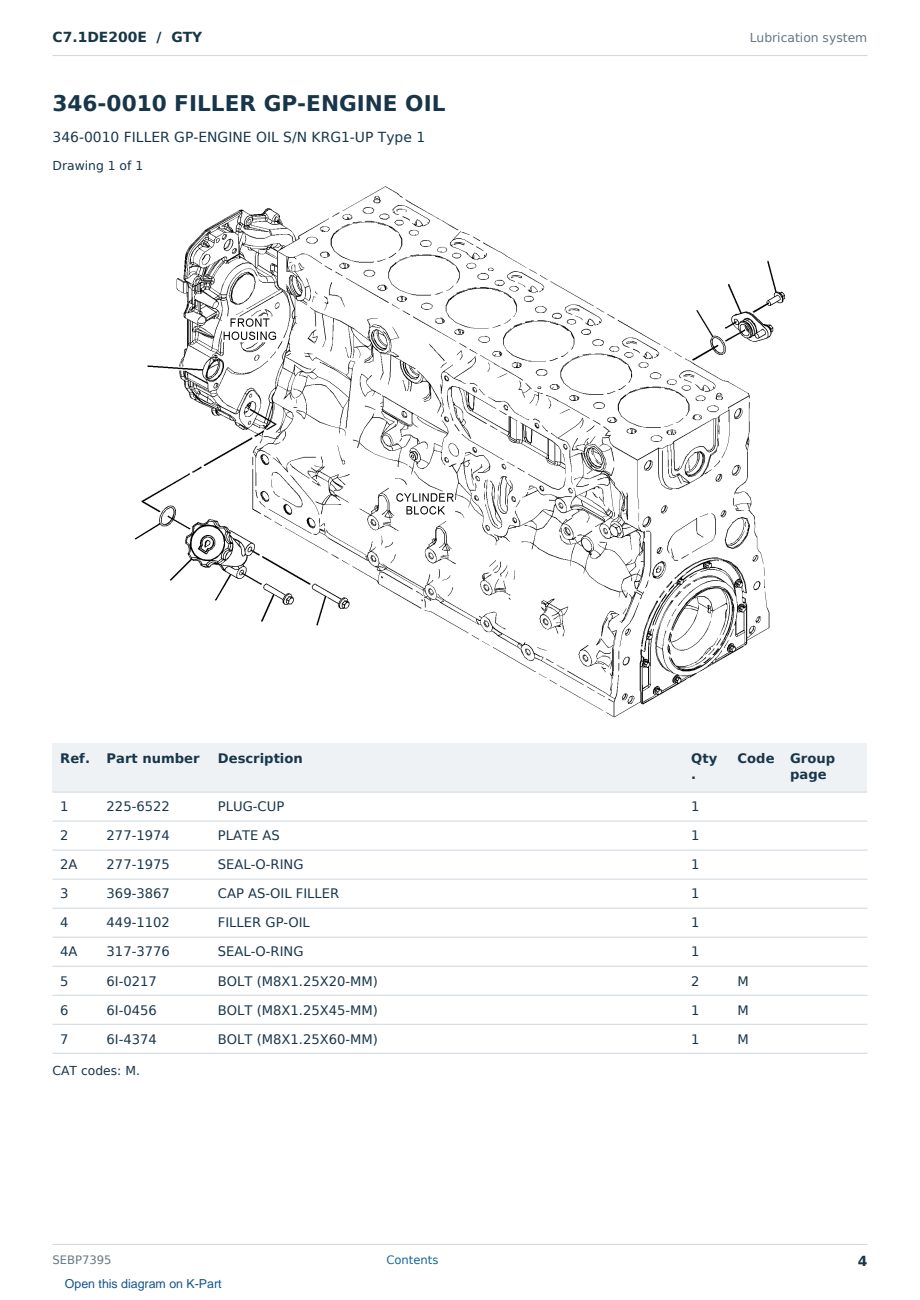 Caterpillar C7.1DE200E S/N GTY Partsbook SEBP7395 (English) - sample page 4 of 10 Caterpillar C7.1DE200E S/N GTY Partsbook SEBP7395 (English) - sample page 4 of 10
