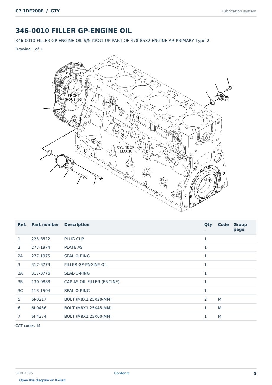 Caterpillar C7.1DE200E S/N GTY Partsbook SEBP7395 (English) - sample page 5 of 10 Caterpillar C7.1DE200E S/N GTY Partsbook SEBP7395 (English) - sample page 5 of 10