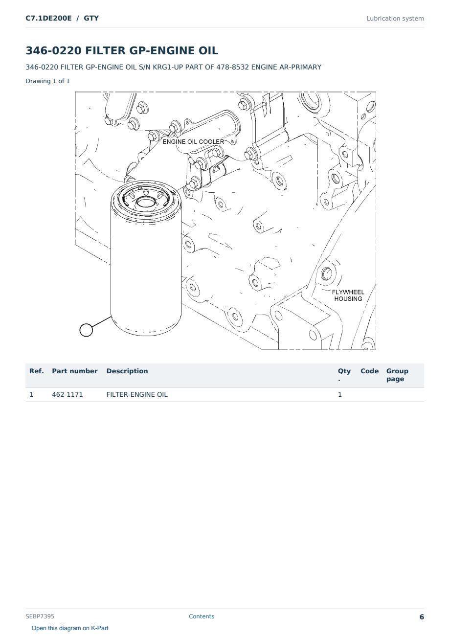 Caterpillar C7.1DE200E S/N GTY Partsbook SEBP7395 (English) - sample page 6 of 10 Caterpillar C7.1DE200E S/N GTY Partsbook SEBP7395 (English) - sample page 6 of 10