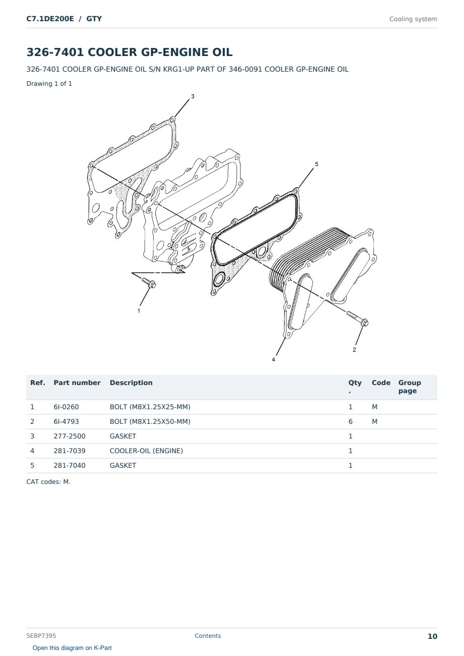 Caterpillar C7.1DE200E S/N GTY Partsbook SEBP7395 (English) - sample page 10 of 10 Caterpillar C7.1DE200E S/N GTY Partsbook SEBP7395 (English) - sample page 10 of 10