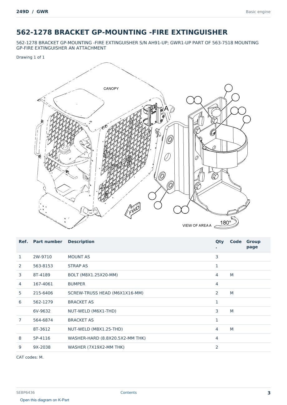 Caterpillar 249D S/N GWR Partsbook SEBP6436 (English) - sample page 3 of 10 Caterpillar 249D S/N GWR Partsbook SEBP6436 (English) - sample page 3 of 10