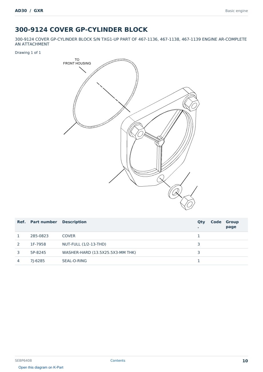 Caterpillar AD30 S/N GXR Partsbook SEBP6408 (English) - sample page 10 of 10 Caterpillar AD30 S/N GXR Partsbook SEBP6408 (English) - sample page 10 of 10