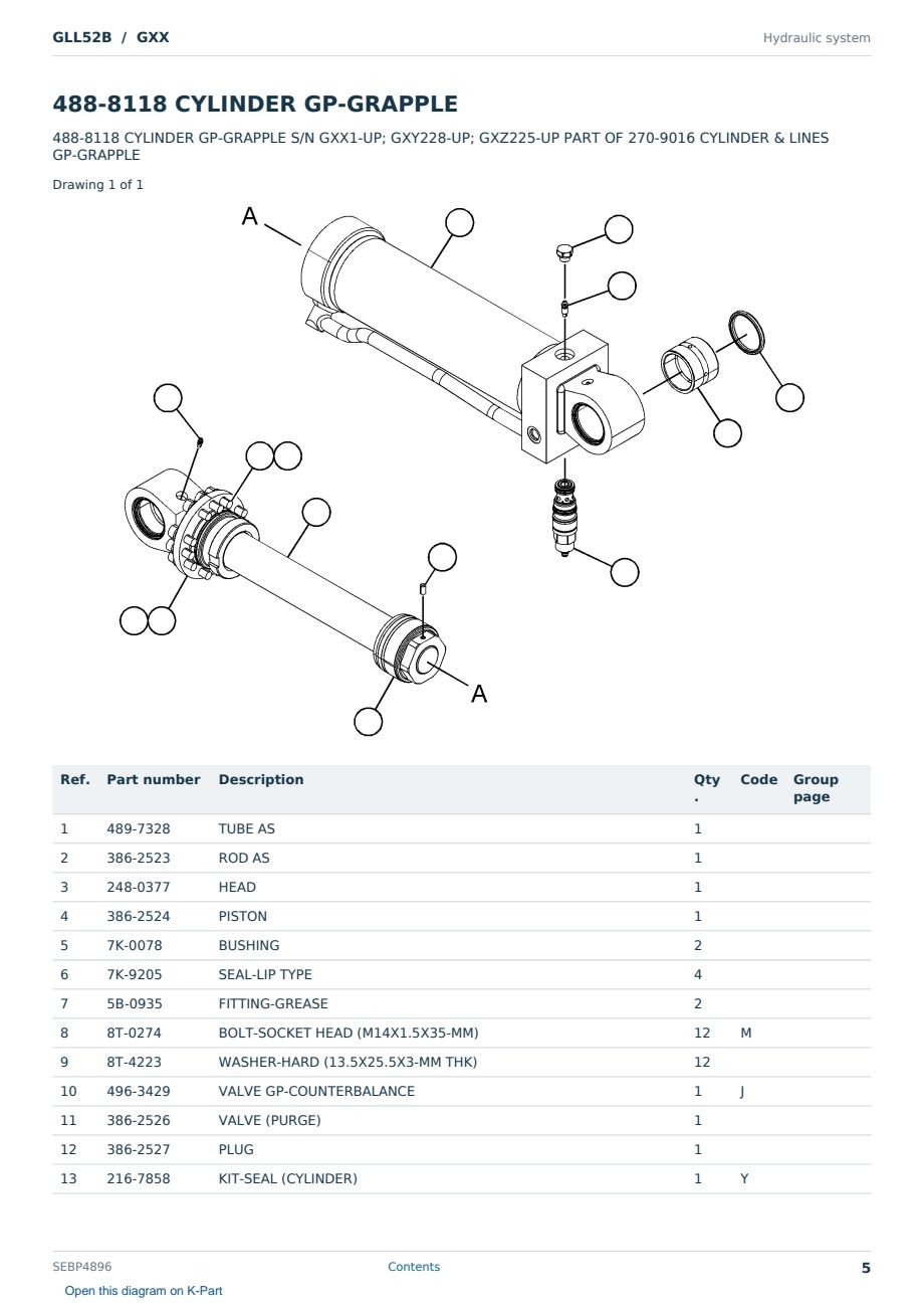 Caterpillar GLL52B S/N GXX Partsbook SEBP4896 (English) - sample page 5 of 10 Caterpillar GLL52B S/N GXX Partsbook SEBP4896 (English) - sample page 5 of 10
