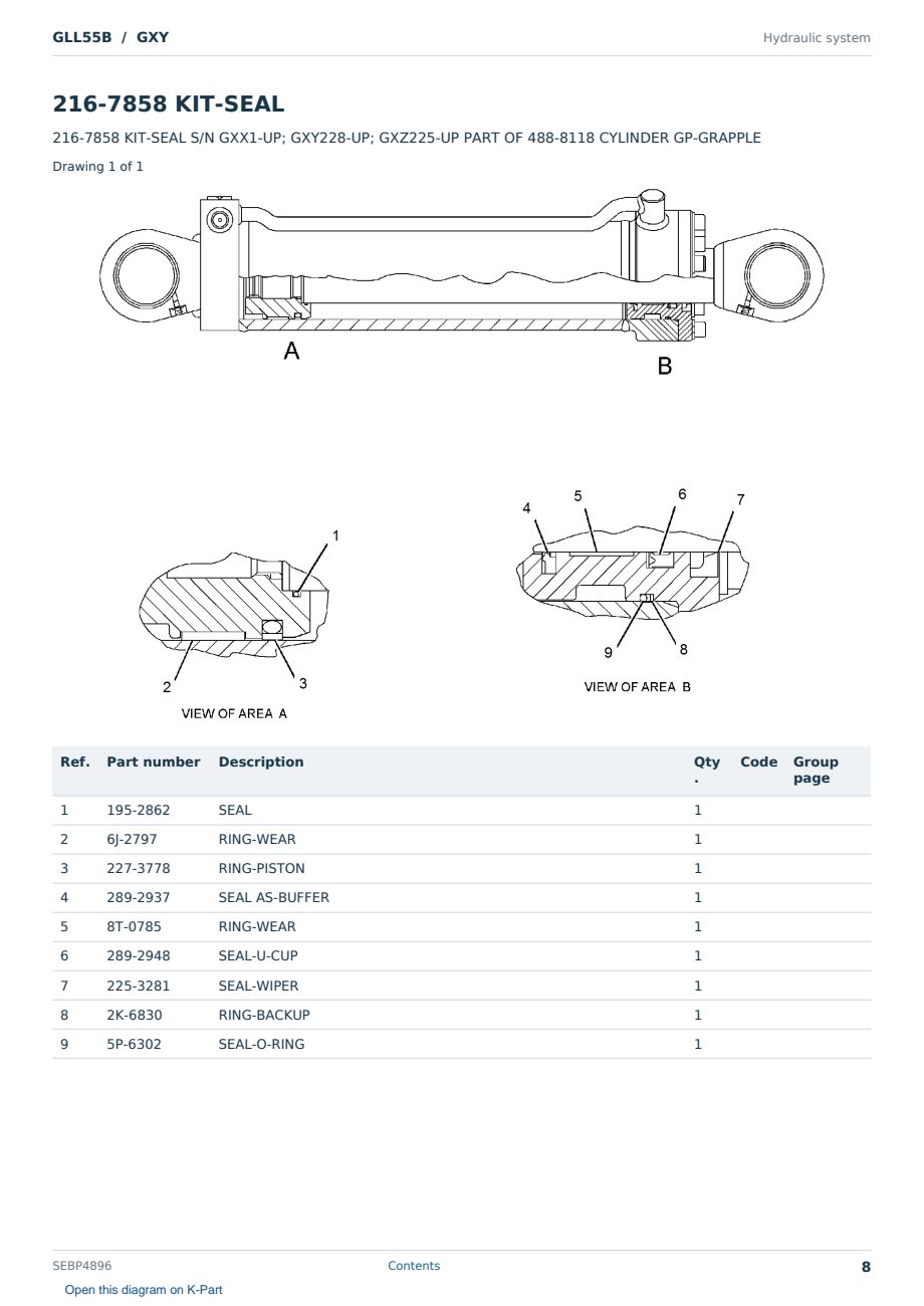 Caterpillar GLL55B S/N GXY Partsbook SEBP4896 (English) - sample page 8 of 10 Caterpillar GLL55B S/N GXY Partsbook SEBP4896 (English) - sample page 8 of 10