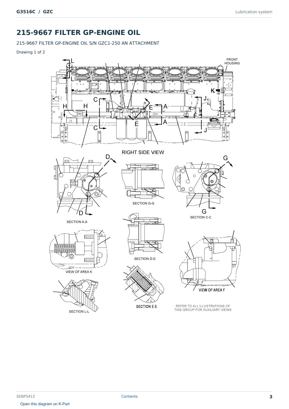 Caterpillar G3516C S/N GZC Partsbook SEBP5412 (English) - sample page 3 of 10 Caterpillar G3516C S/N GZC Partsbook SEBP5412 (English) - sample page 3 of 10
